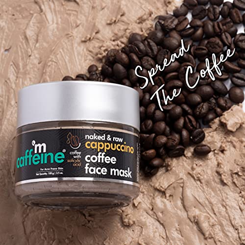 mCaffeine Cappuccino Coffee Face Mask (100gm) for Acne and Oil Control | Face Pack with Kaolin Clay and Almond Milk | Kills 99.9% Acne Causing Germs | SLS & Paraben Free