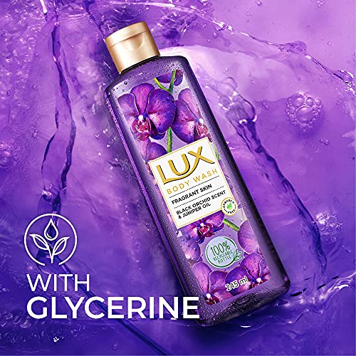 Lux Shower Gel, Black Orchid Fragrance & Juniper Oil Bodywash, With Glycerine For Soft Skin, Long Lasting Fragrance, Paraben Free, 245 ml