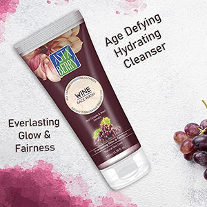 ASTABERRY Wine Face Wash (100 ml)-Age Defying Hydrating Cleanser- Pack of 2, red