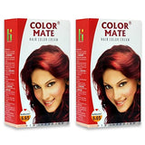 Color Mate Hair Color Cream, Burgundy, 130ml (Pack of 2)