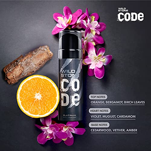 Wild Stone Code Platinum No Gas Body Perfume for Men, Long Lasting Intense Fragrance for Party Wear -120 ml