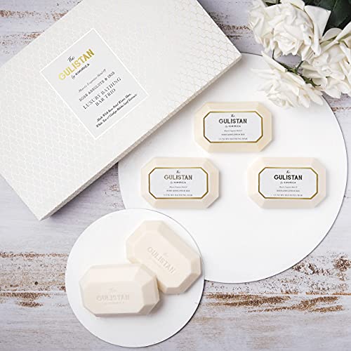 Kimirica The Gulistan Bathing Soap Bar Trio Luxury Gift Box, (3 x 85g) Handcrafted soaps set for all skin types