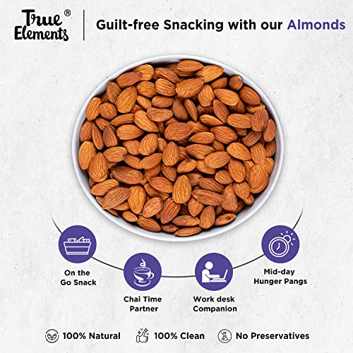 True Elements Californian Almonds 400g (200g x 2) - 100% Natural and Clean Dried Almonds | Badam Dryfruits