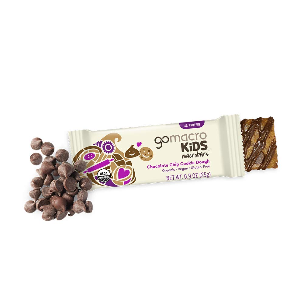GoMacro Kids MacroBar Organic Vegan Snack Bars - Chocolate Chip Cookie Dough (0.90 Ounce Bars, 7 Count)