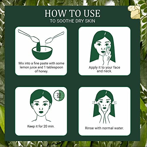 INDUS VALLEY Bio Organic Multani Mitti Powder | Healing Clay | Bentonite Clay & Sandalwood Face Pack Powder (200g + 200g=400g)