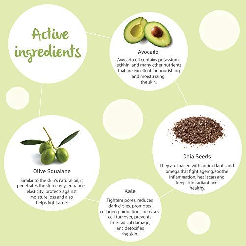 Dot & Key Green Screen Skin Detox Smoothie Day Cream for women SPF 20, 60ml - For skin brightening and glow with Avocado, Chia Seeds, Kale & green tea.