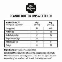 The Butternut Co. Peanut Butter Unsweetened, Creamy 340 gm (No Added Sugar, Vegan, High Protein, Keto)