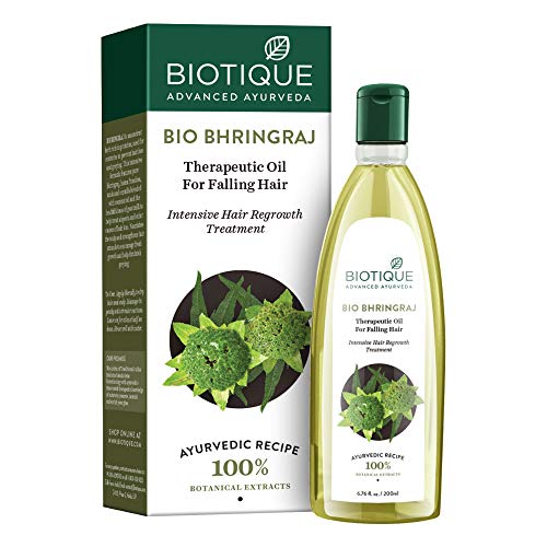 Biotique Bio Bhringraj Therapeutic Hair Oil for Falling Hair Intensive Hair Regrowth Treatment, 200ml