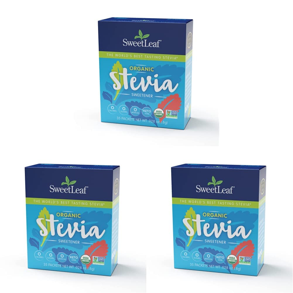 Sweetleaf, Stevia Sweetener Organic, 35 Count (Pack of 3)