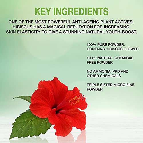 Elemensis Naturals Pure Hibiscus powder for hair growth, hair mask, face Mask, (100Gm)