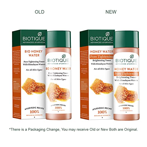 Biotique Honey Water Pore Tightening Brightening Toner With Himalayan Waters, 120ml