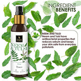 Good Vibes Neem & Tulsi Glow Toner 120 ml, Hydrating Light Weight Face Spray Toner for Acne Prone Skin, Suited for All Skin Types, Natural, No Alcohol, Parabens & Sulphates, No Animal Testing