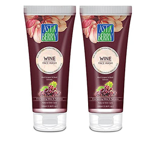 ASTABERRY Wine Face Wash (100 ml)-Age Defying Hydrating Cleanser- Pack of 2, red