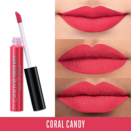 Lakmé Forever Matte Liquid Lip Colour, Coral Candy, 5.6 ml