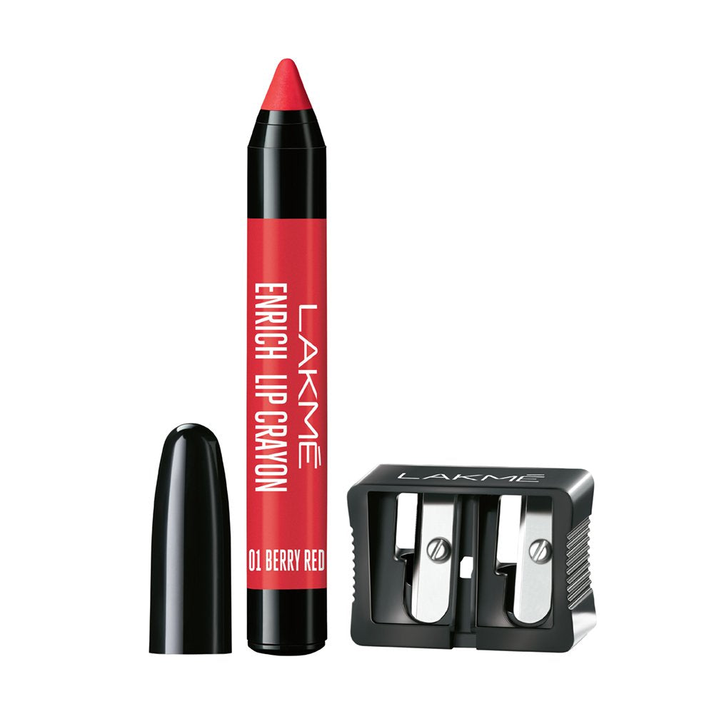 Lakmé Enrich Lip Crayon with Free Sharpner, Berry Red, 2.2g