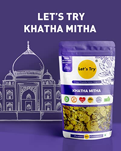 Let's  Try Khatta Meetha -| Made with Pure Groundnut Oil | Snack Without Palm Oil | No additives & Preservatives | 100% Natural Indian Authentic Taste |250gm