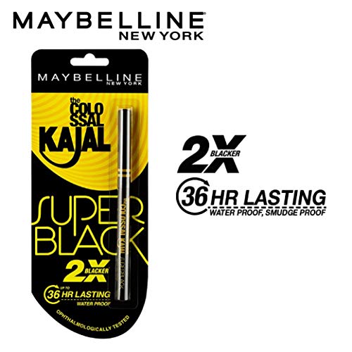 Maybelline New York Super Black Kajal, 0.7 g (Pack of 2)