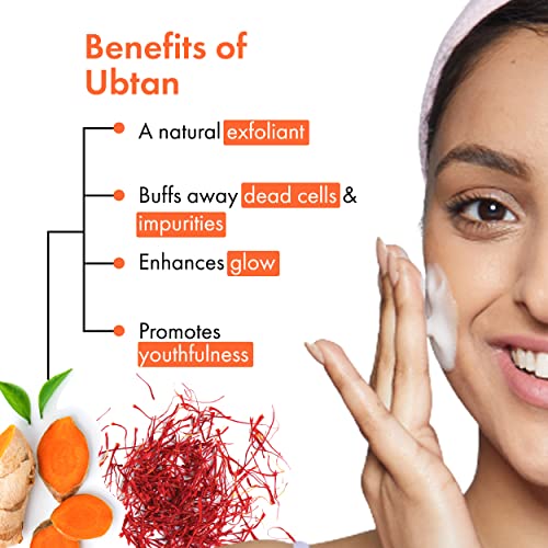 Good Vibes Ubtan Insta Glow Foaming Face Wash With Deep Cleansing Brush, 150 ml | Brightening Cleanser For All Skin Types | With Turmeric, Saffron, Vitamin B3 | No Parabens, Sulphates & Mineral Oil