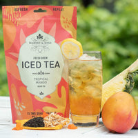 Harney & Sons Tropical Mango | Fresh Brew Iced Tea Pouches, 15 Two Qt Large Tea Pouches