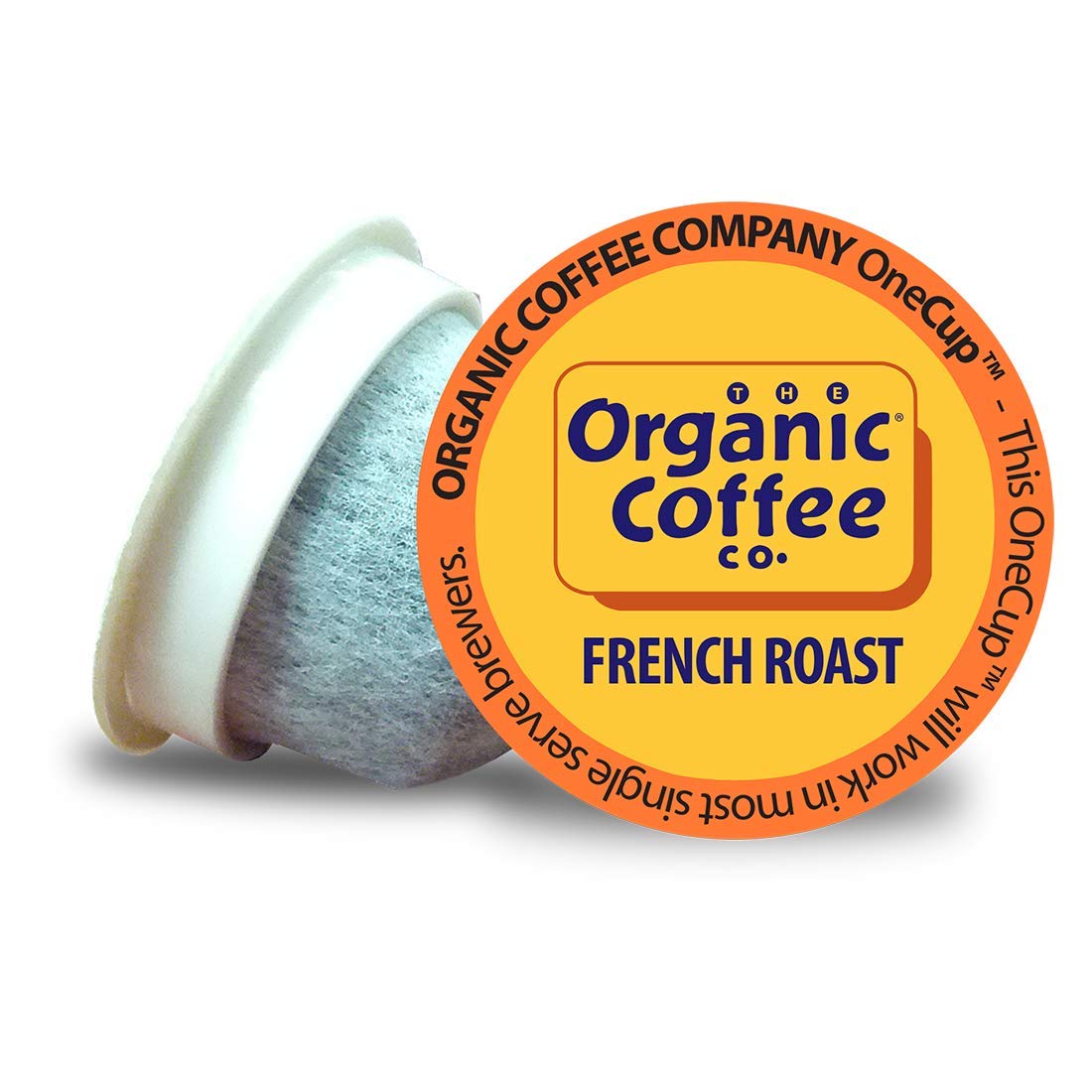 The Organic Coffee Co. Compostable Coffee Pods - French Roast (12 Ct) K Cup Compatible including Keurig 2.0, Dark Roast