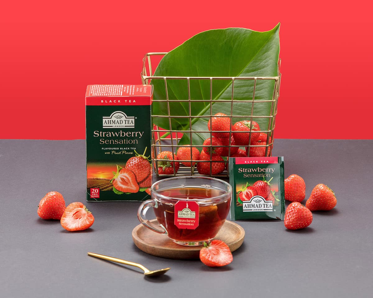 Ahmad Teas - Strawberry Black Tea 1.4oz - 20 Tea Bags (Pack of 2)