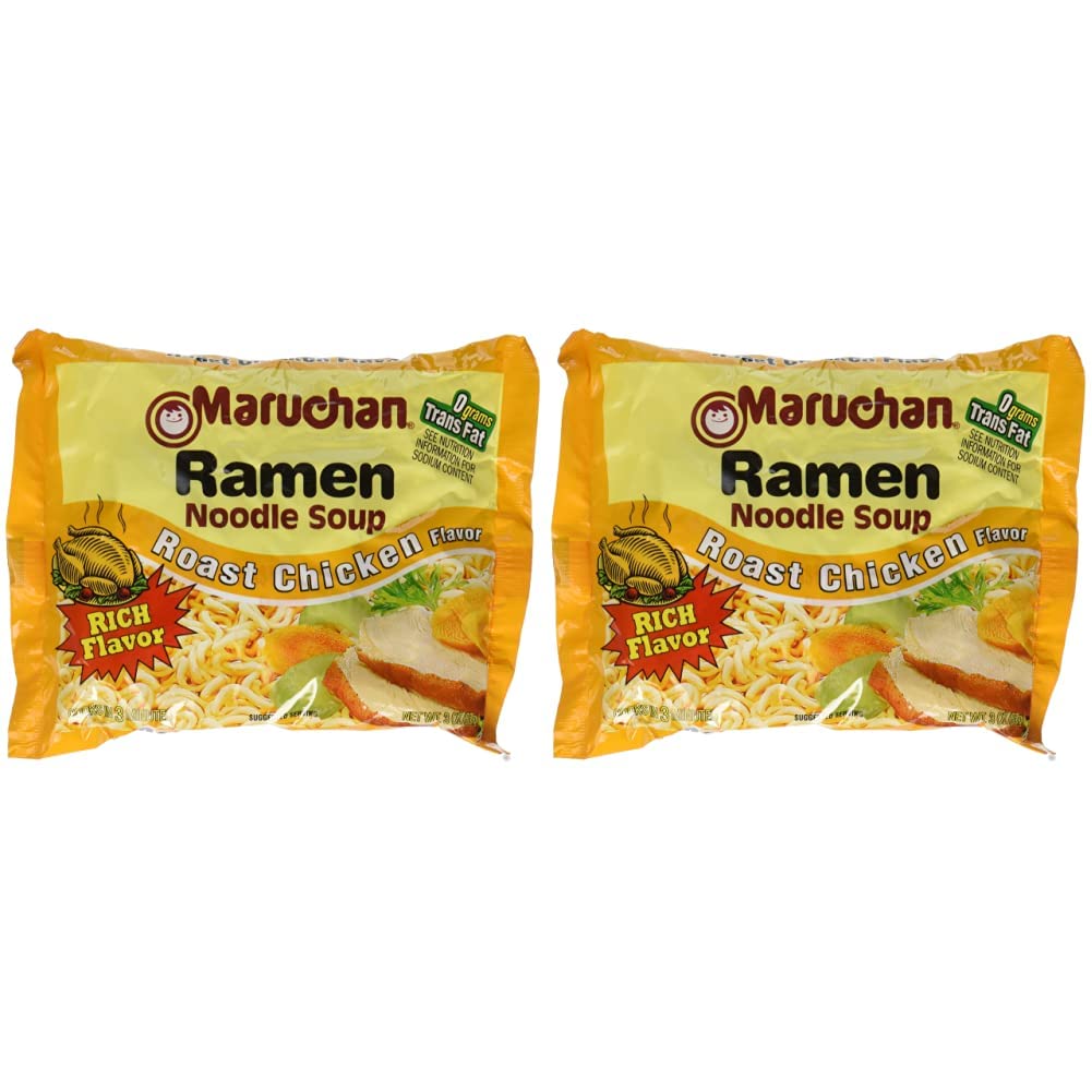 Maruchan Ramen Noodle Soup, Roasted Chicken, 3 oz (Pack of 2)