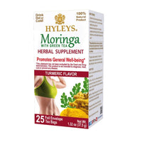 Hyleys Tea Moringa Oleifera with Turmeric Flavor - 25 Tea Bags (Miracle Tree Tea)