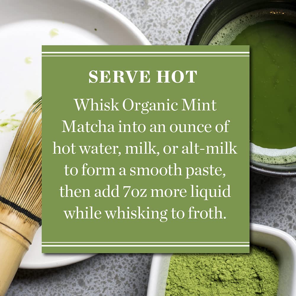 Mighty Leaf Tea, Organic Mint Matcha Green Tea Powder, 1.5 Ounce Tin, Japanese Matcha with Mint Powder, Unsweetened