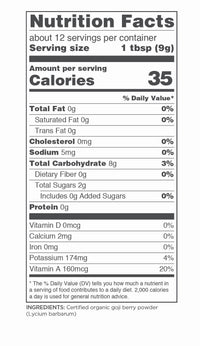 Navitas Organics Bag, 12 Servings  Organic, Non-GMO, Sun-Dried, Sulfite-Free, Goji Powder, 4 Ounce (Pack of 1)