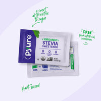 Pyure Organic Stevia Packets | Granulated Sugar Packets - White Sugar Substitute | Zero Carb, Zero Sugar, Zero Calorie Sweetener Packets | Plant-Based Stevia Packets for Keto Coffee | 80 Count
