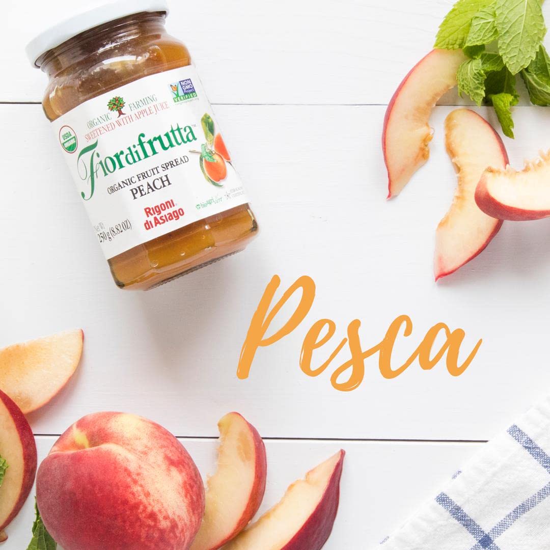 Rigoni di Asiago Fiordifrutta Organic Fruit Spread, Peach, 6 Count