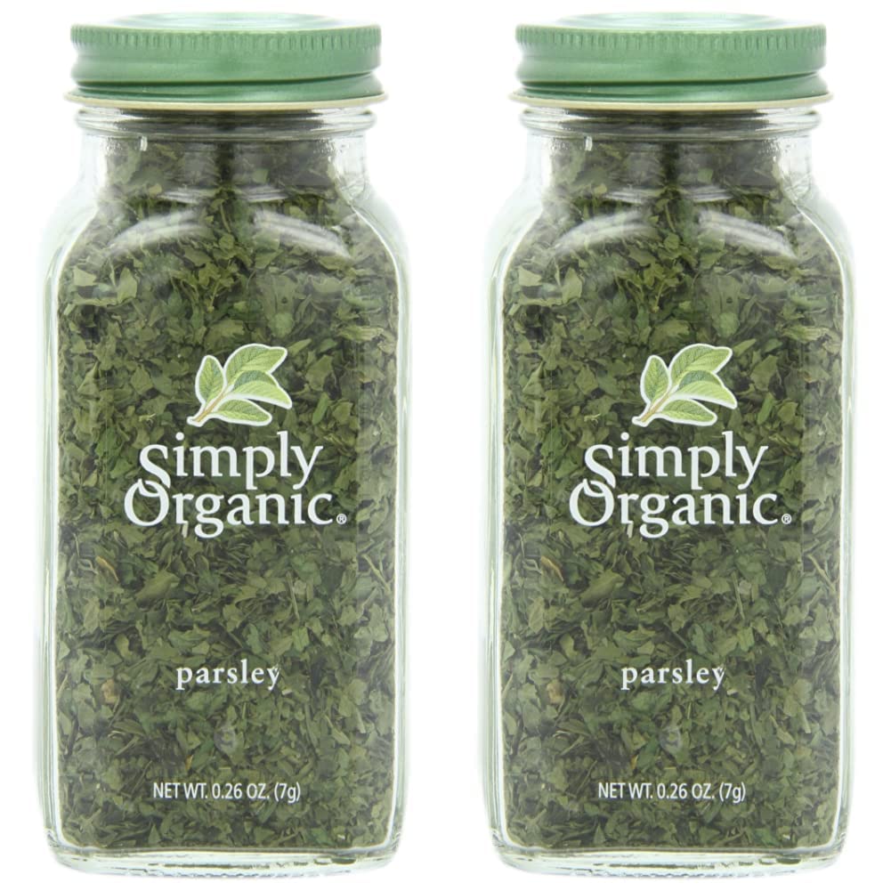 Simply Organic Parsley Flakes Cut & Sifted Certified Organic, 0.26 Ounce Container (Pack of 2)