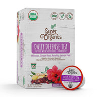 Super Organics Daily Defense Tea (Organic) with Superfoods and Probiotics (Keurig K-Cup Compatible) 10ct Single Serve Cups