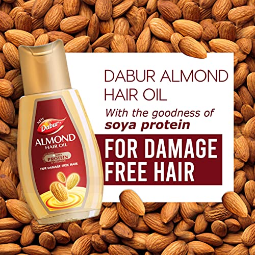 Dabur Almond Hair Oil with Almonds , Soya Protein and Vitamin E for Non Sticky , Damage free Hair - 500ml