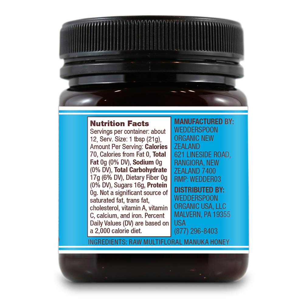 Wedderspoon Raw Premium Manuka Honey, KFactor 12, 8.8 Oz, Unpasteurized, Genuine New Zealand Honey, Non-GMO Superfood, Traceable from Our Hives to Your Home