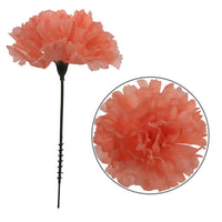 Larksilk Peach Silk Carnation Picks, Artificial Flowers for Weddings, Decorations, DIY Decor, 50 Count Bulk, 3.5
