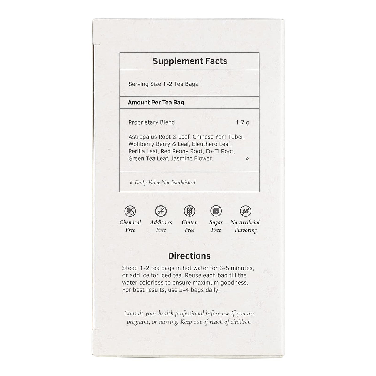 Health King Astragalus Immunity Herb Tea, Teabags, 20 Count Box