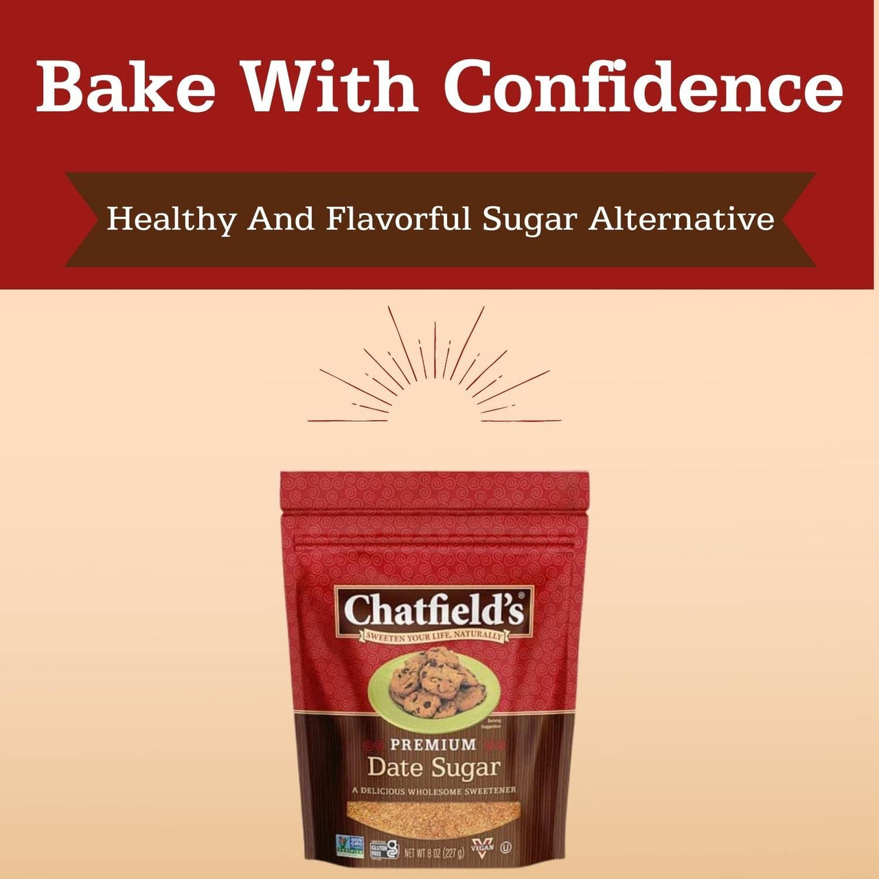 Chatfield's  Granulated Date Sugar Raw - Sugar Substitute for Kosher, Vegan and Gluten Free (Pack of 1)