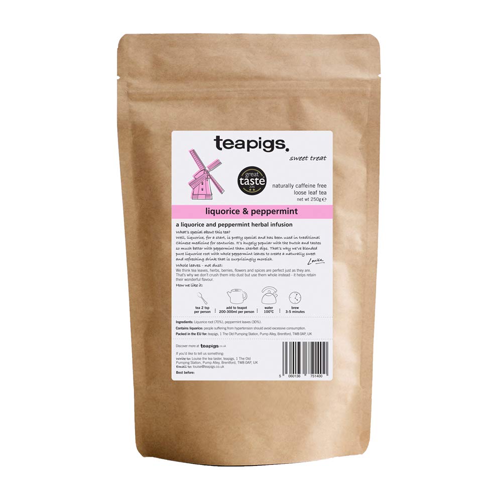 Teapigs Liquorice and Peppermint Loose Tea Made with Whole Leaves (1 Packs of 250g)