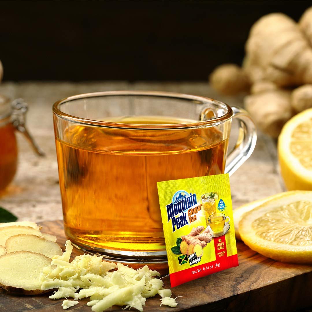 Jamaica Mountain Peak Original Ginger Tea, Unsweetened, 14 x 0.42 Ounce Sachets (Pack of 3) - Total 42 Sachets