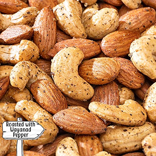 Paper Boat Premium Healthy Snack Combo: Roasted Nuts with Wayanad Pepper + Smoked & Roasted Nuts with Himalayan Pink Salt, Almonds & Cashews Mix Dry Fruit Pouch (2 x 100 g)