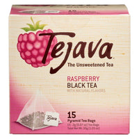 Tejava Biodegradable Black Tea Bags, Raspberry, 30 Pack, Unsweetened, Non-GMO, Kosher, No Sugar or Sweeteners, No calories, No Preservatives, Can Be Enjoyed Hot or Cold.
