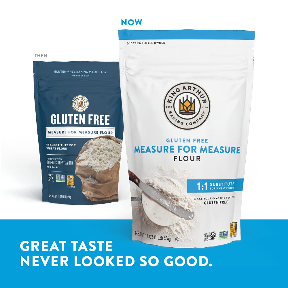 King Arthur, Measure for Measure Flour, Certified Gluten-Free, Non-GMO Project Verified, Certified Kosher, Non-Dairy, 1 Pound, Packaging May Vary