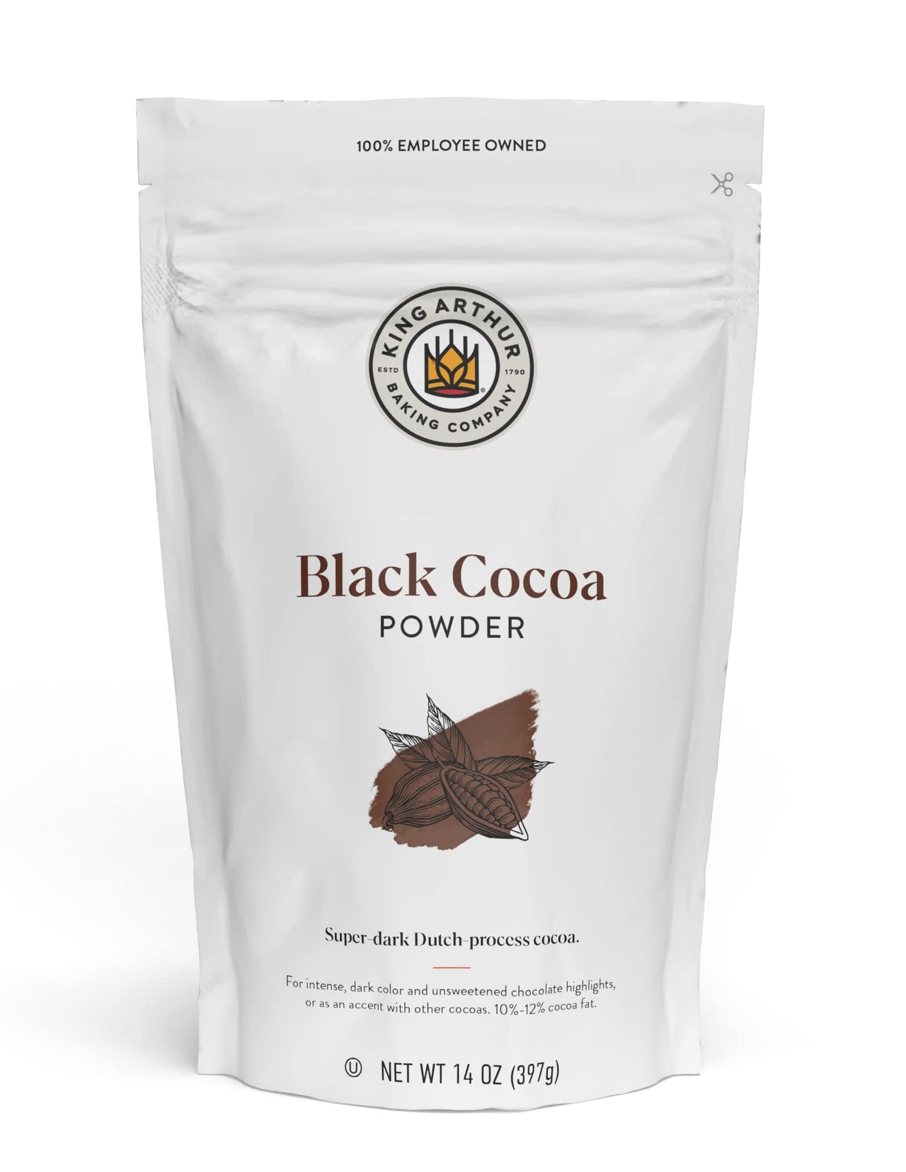 King Arthur Black Cocoa, Dutch Processed Cocoa Powder, Perfect for Baking, 14 Ounces
