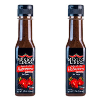 Mexico Lindo Habanero Hot Sauce Xxxtra Hot | 83,200 Scoville Level | Mix of Habanero, Tatemados & Spices | Perfect for Quesadillas, Soups & Nachos | 5 Fl Oz Bottles (Pack of 2)