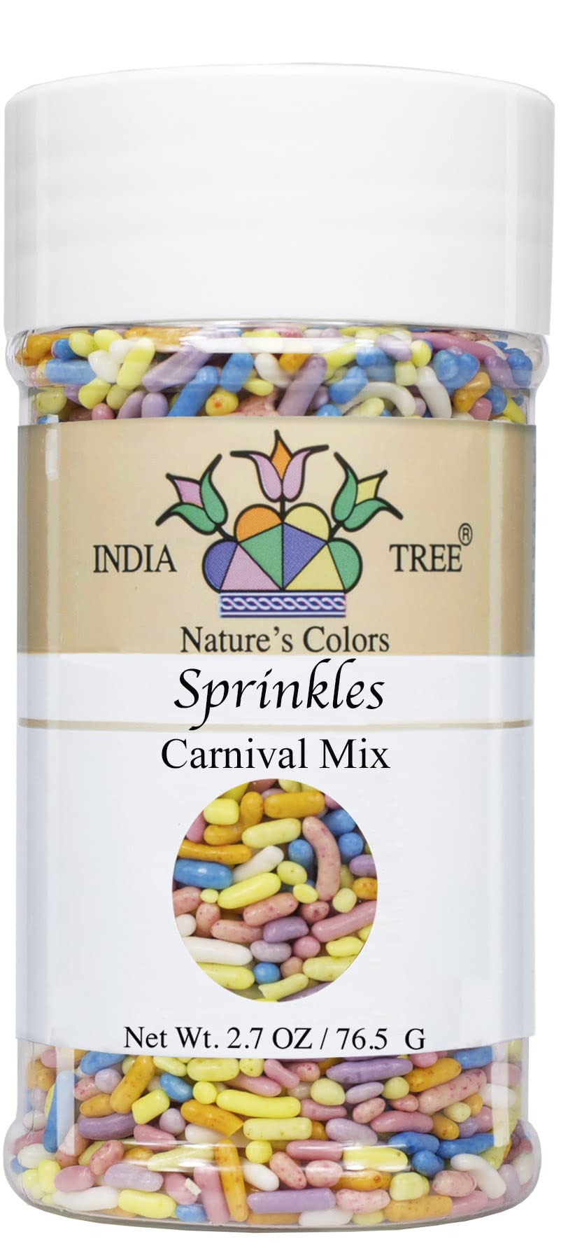 India Tree Nature's  Colors Carnival Sprinkles, 2.7 Ounce