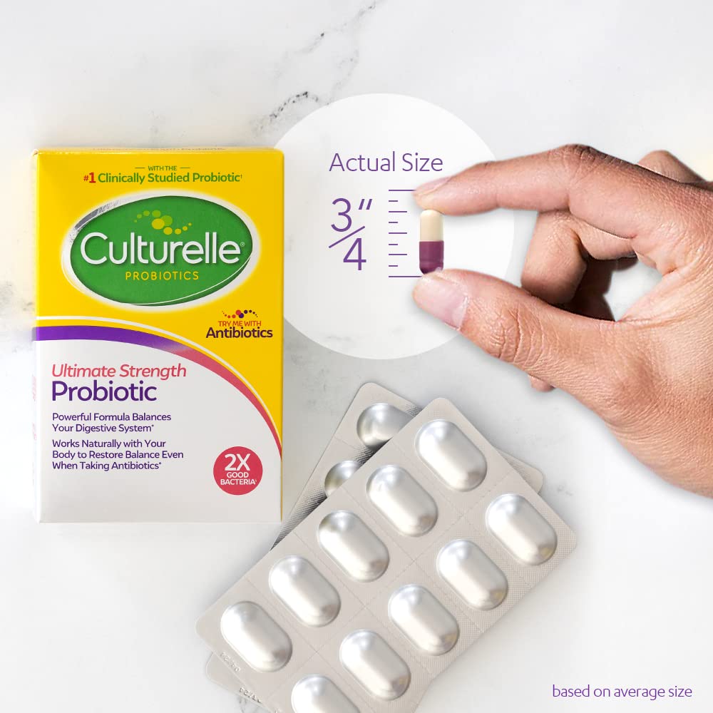 Culturelle Ultimate Strength Unisex Probiotic Supplement with 20 Billion CFUs, 30ct