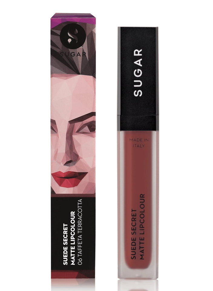SUGAR Cosmetics Matte Lipcolour, 06 Taffeta Terracotta (Terracotta Brown), 6ml