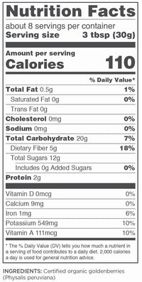 Navitas Organics Goldenberries, 8 oz. Bag, 8 Servings  Organic, Non-GMO, Sun-Dried, Sulfite-Free, 8 Ounce