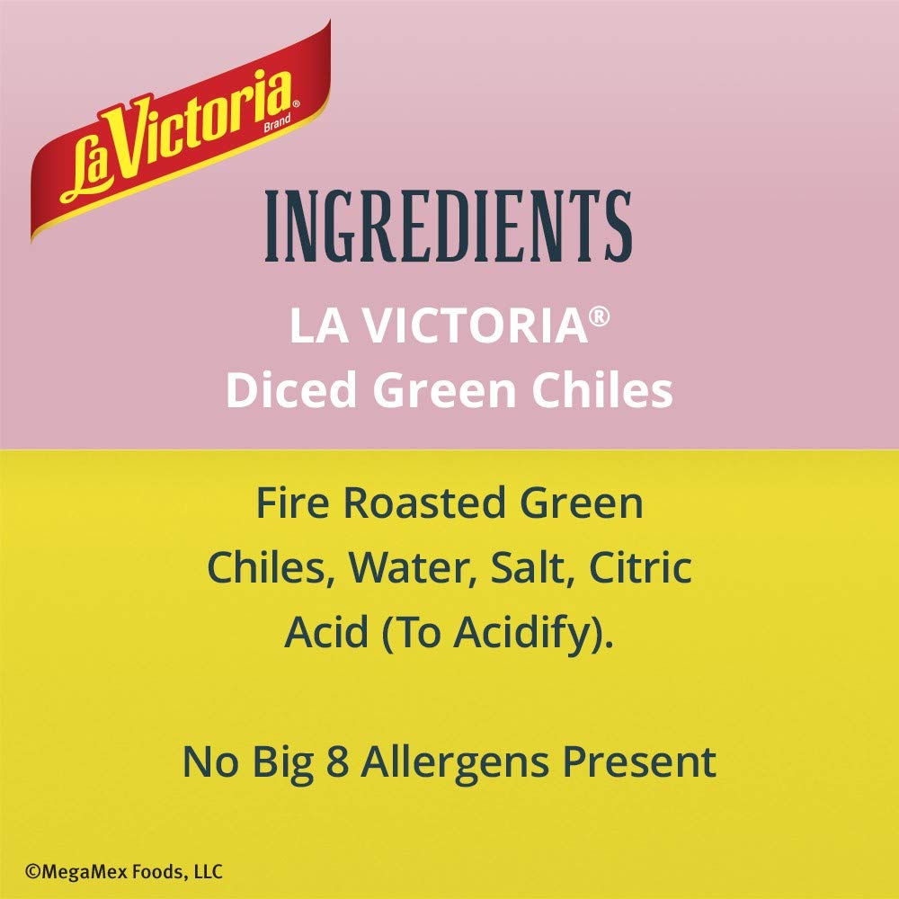 LA VICTORIA Fire Roasted Diced Green Chiles Mild, 7 Oz
